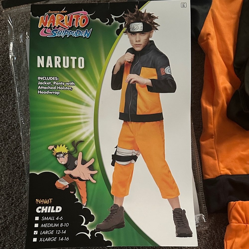 Spirit Naruto Kids Costume - Black and Orange